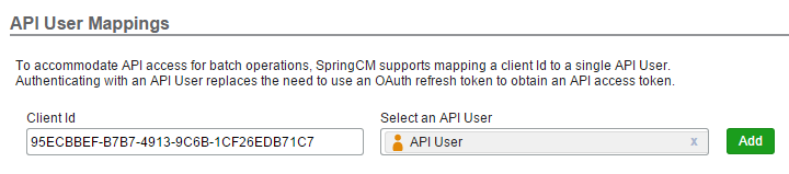 Mapping a user to a client ID